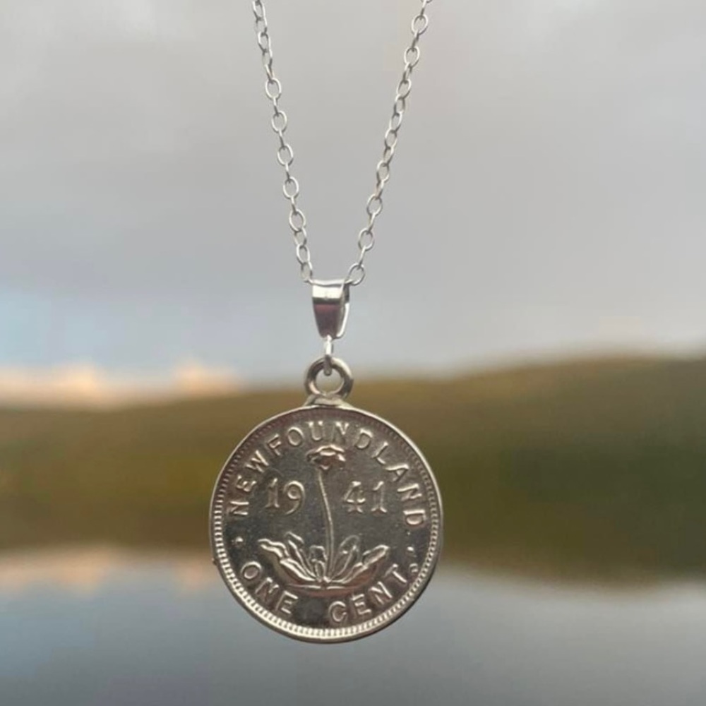 Sterling silver Newfoundland coin necklace